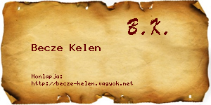 Becze Kelen névjegykártya